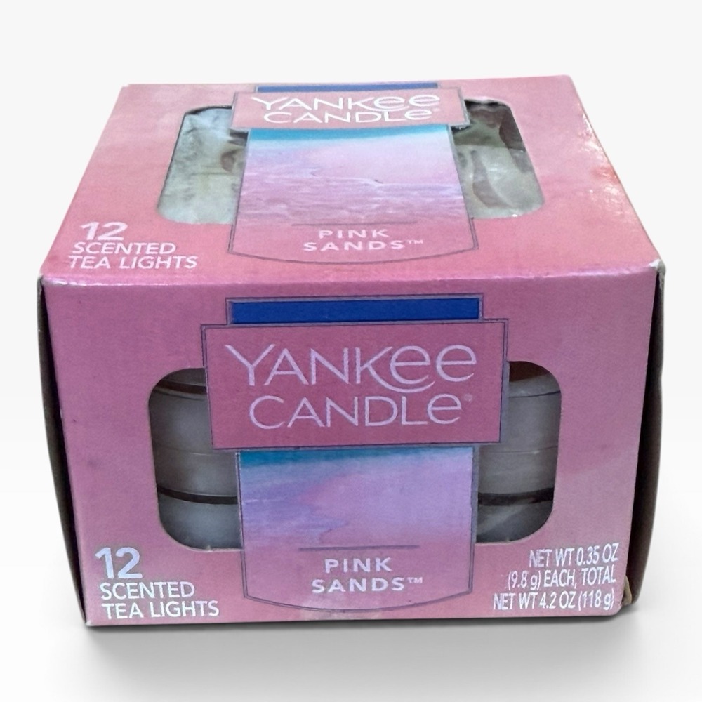 Yankee Candle Pink Sands Scented Tea Lights Box Of 12 NEW Candles - Picture 2 of 3